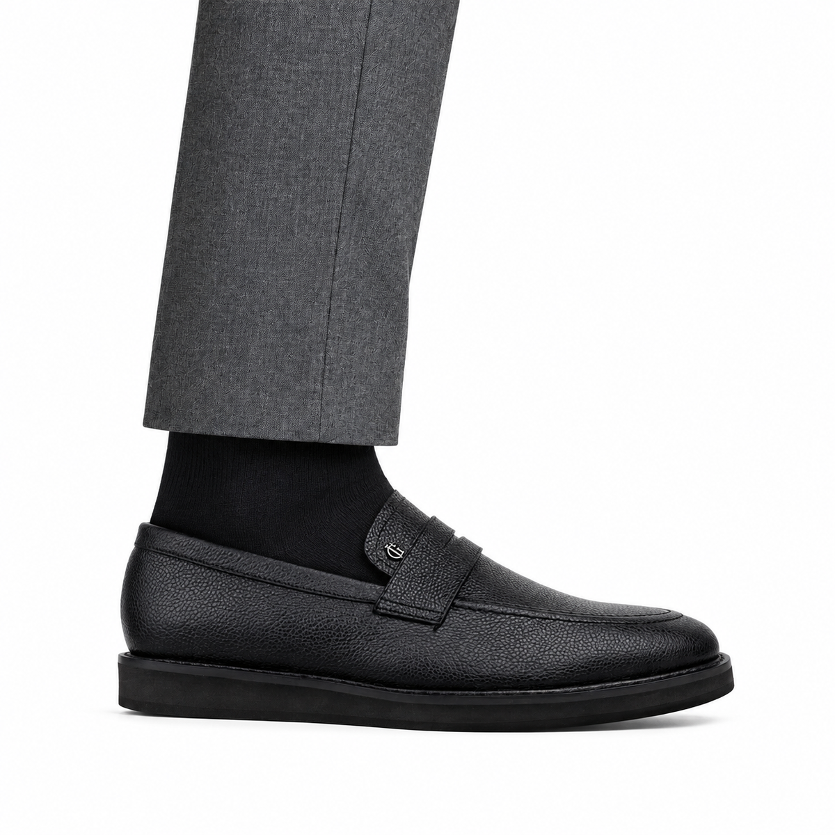 Emory - Men's Black Milled Leather Casual