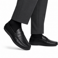 Knox - Men's Black Python Textured Calf Leather Driver Shoe