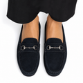 Lyla - Ladies Navy Blue Suede Driver