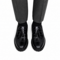 Luther - Men's Black Calf Leather & Crocodile Printed Loafer