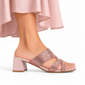 Jada - Women's Pink Hand Set Crystals 50mm Heels