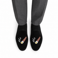 David - Men's Black Suede & Embroidery Loafer