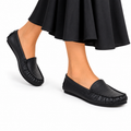 Amira - Women's Black Milled Leather Driver