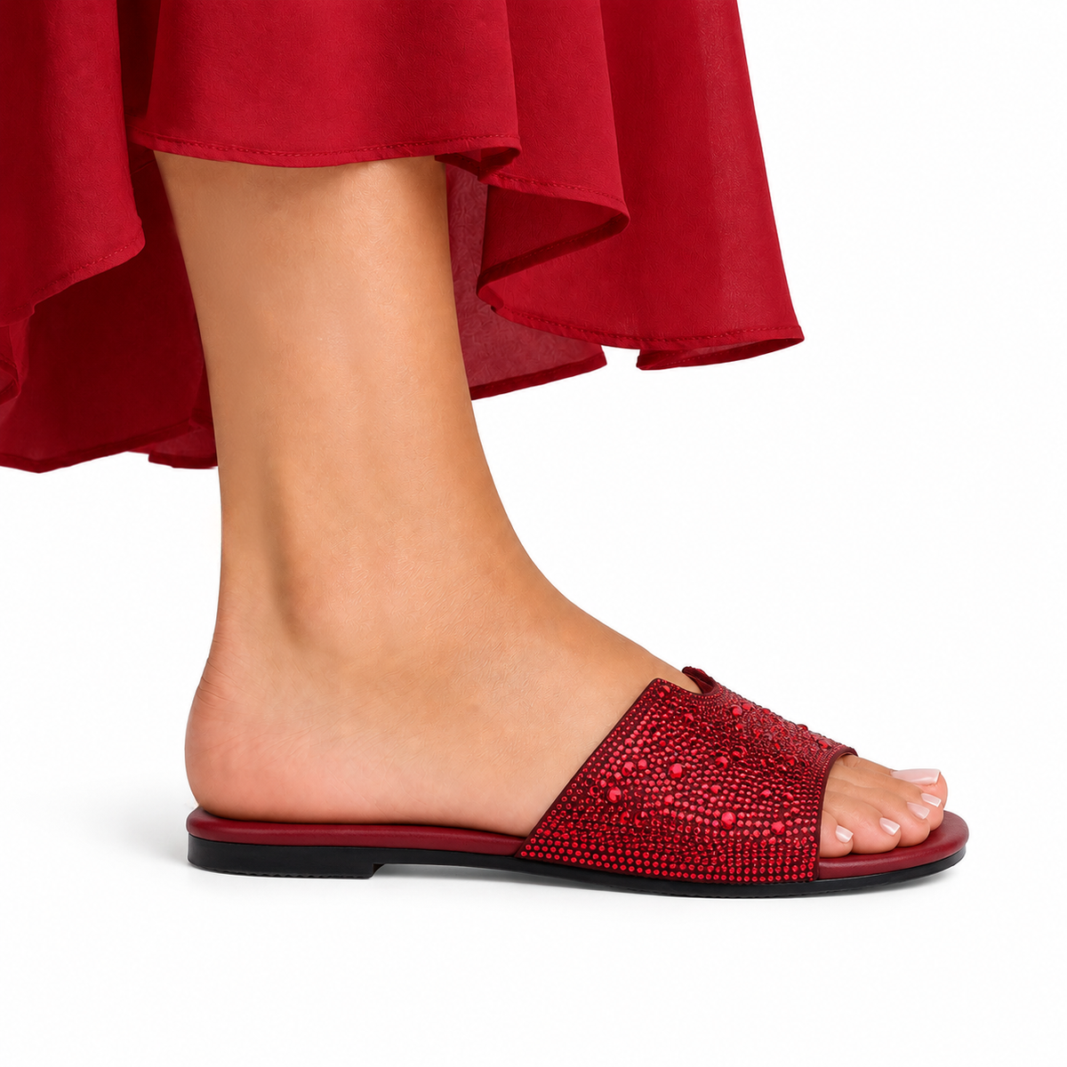 Skye - Women's Oxblood Rhinestone Slipper