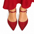 Vanessa - Women’s Oxblood Hand Set Crystals 90mm Heels