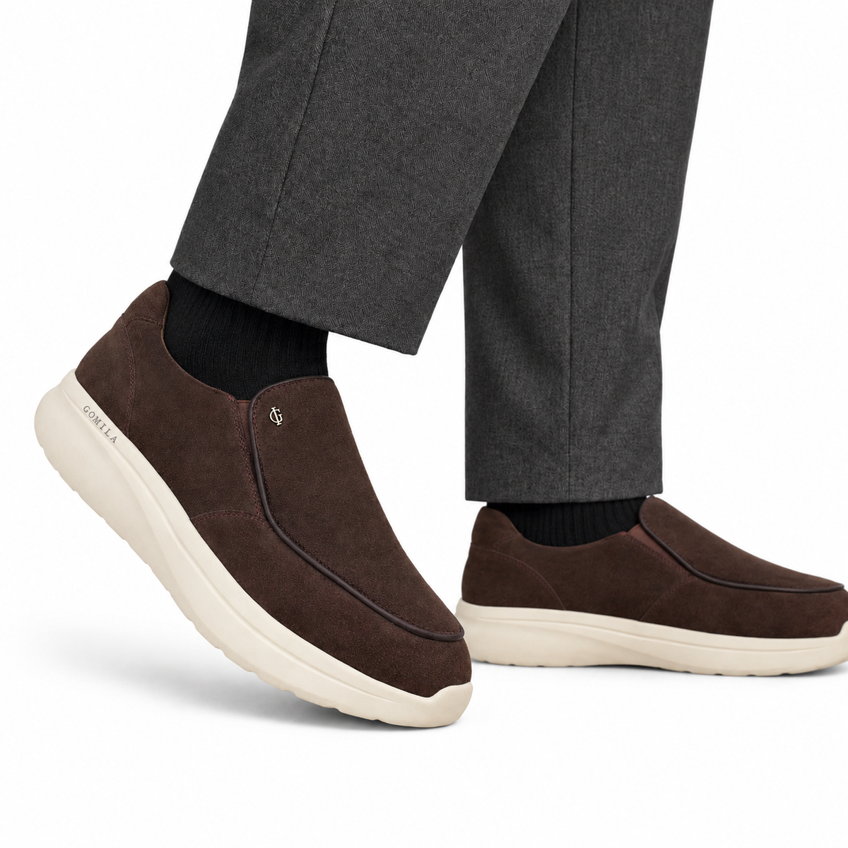 Bonucci - Men's Chocolate Brown Suede Leather Sneaker