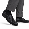 Alexis - Men's Black Sheep Skin Leather Loafer