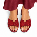 Isabel  - Women's Red Hand Set Crystals 50mm Heels