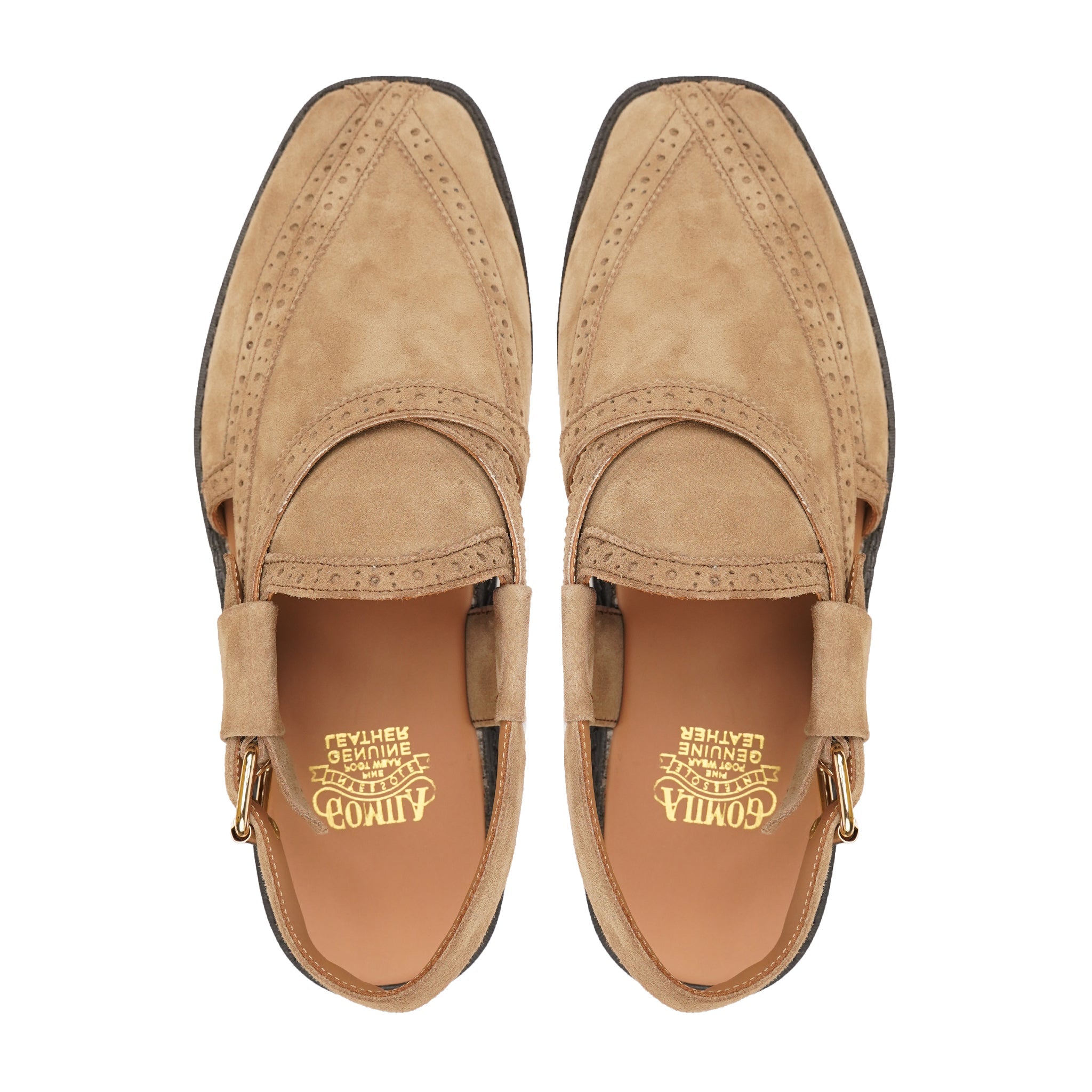 Vaberg - Men's Camel Kid Suede Sandal