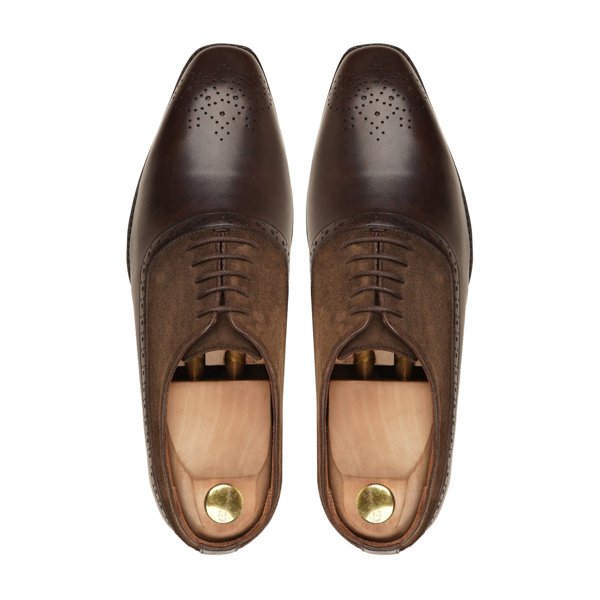 Cedro - Men's Dark Brown Kid Suede Oxford Shoe