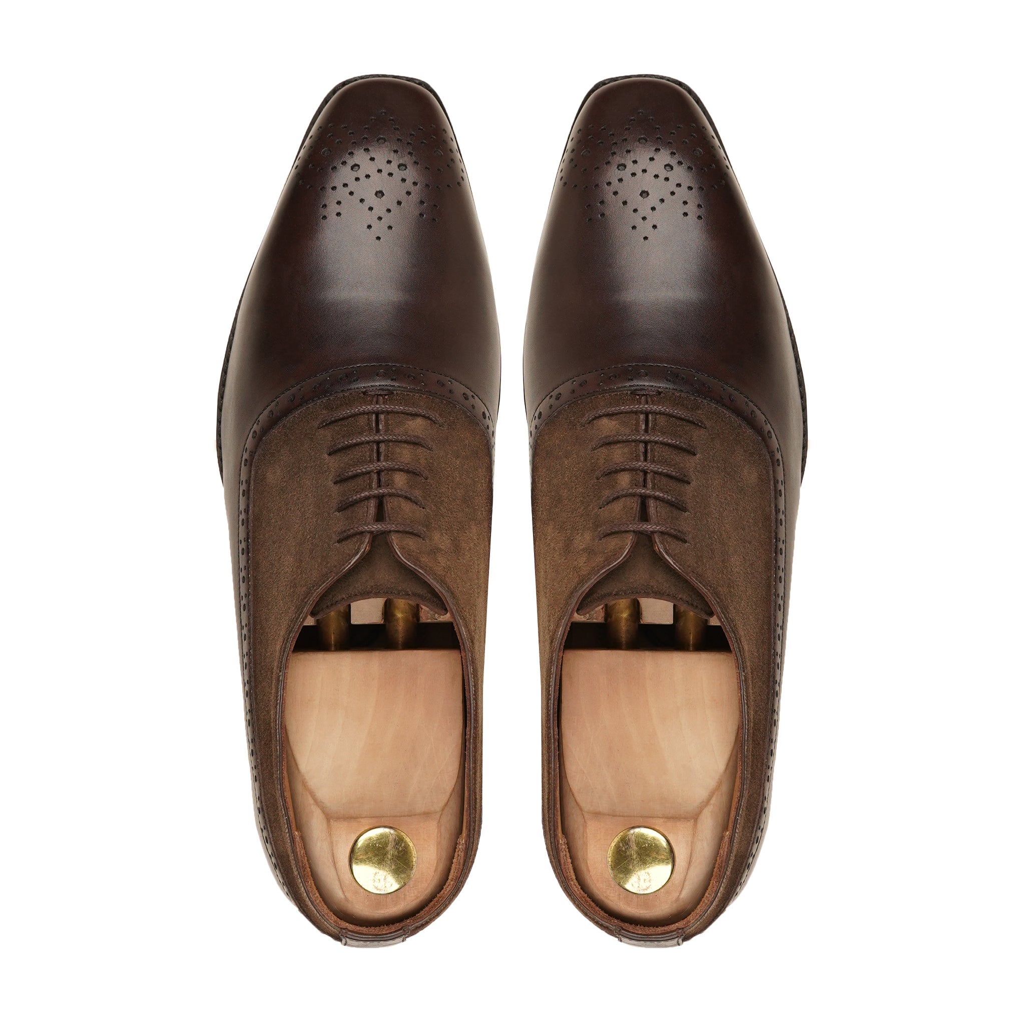 Cedro - Men's Dark Brown Kid Suede Oxford Shoe