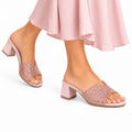 Isabel  - Women's Pink Hand Set Crystals 50mm Heels