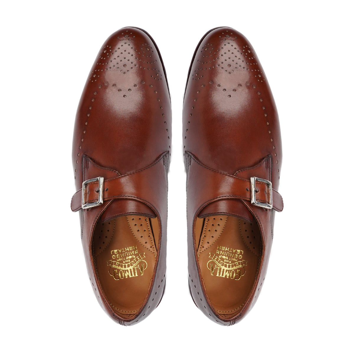 Zajburg- Men's Tan Calf Leather Single Monkstrap