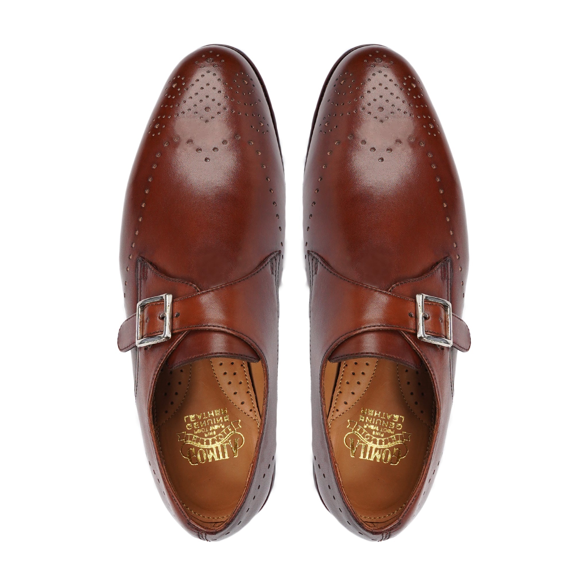 Zajburg- Men's Tan Calf Leather Single Monkstrap