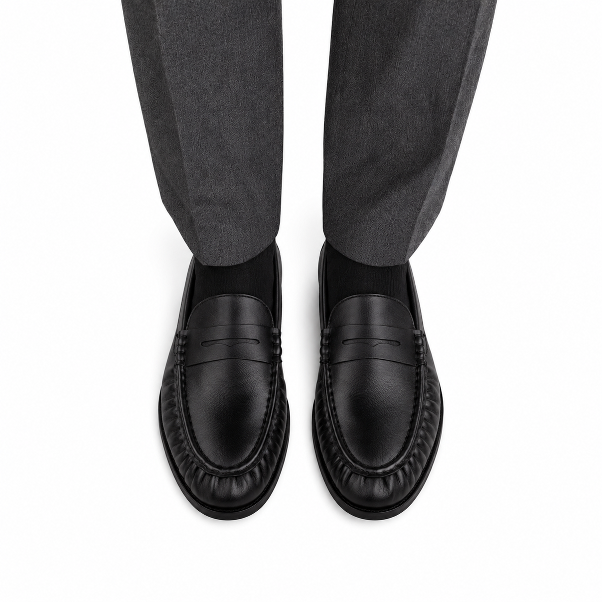 Alexis - Men's Black Sheep Skin Leather Loafer