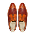 Warton - Men's Red and Tan Calf and Hand Woven Calf Leather Derby Shoe