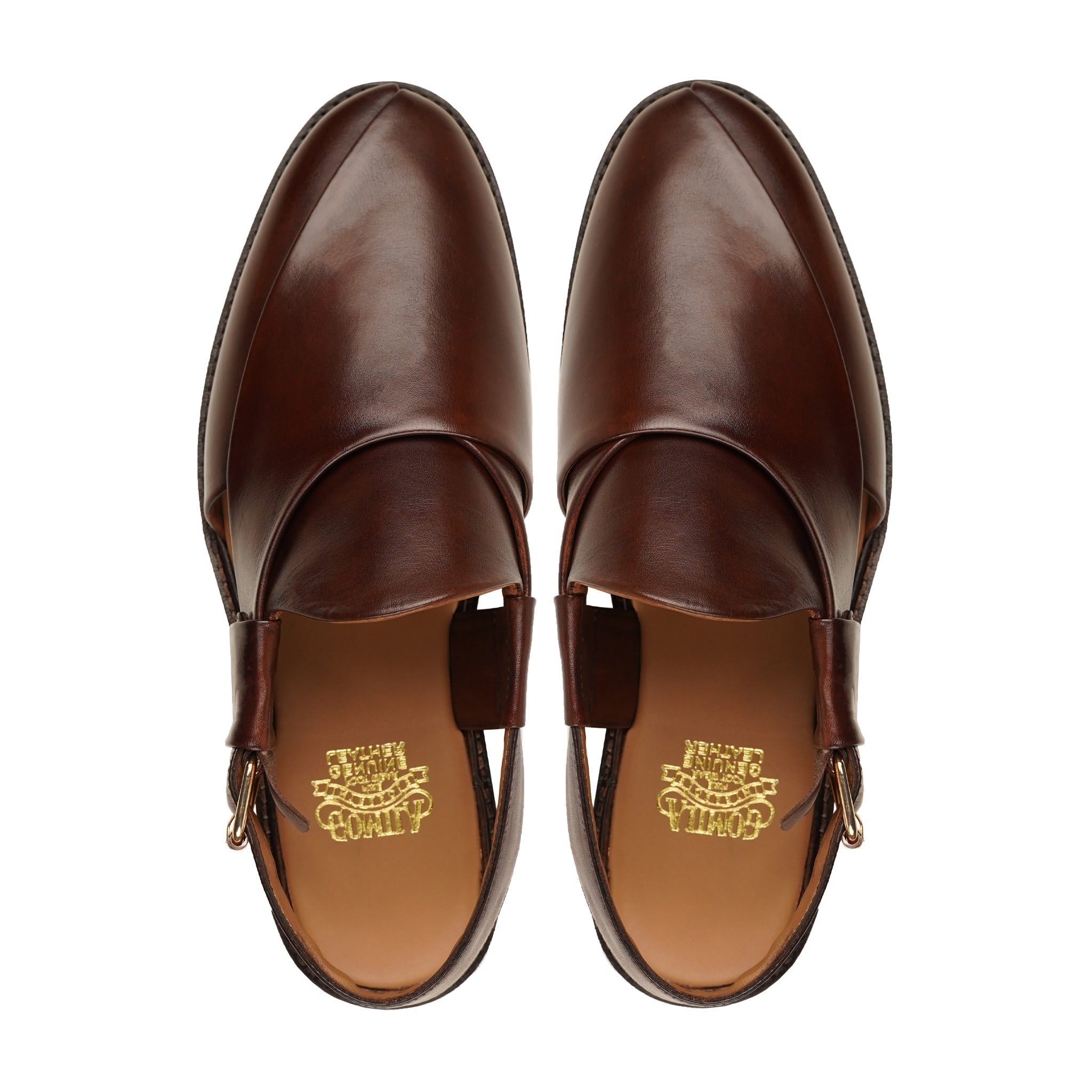 Hisano - Men's Dark Brown Calf Leather Sandal
