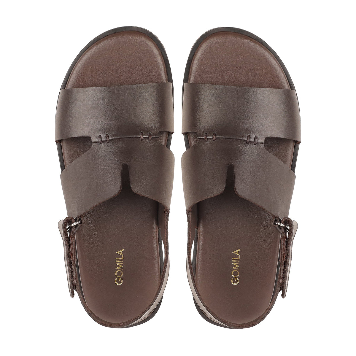 Amora - Men's Dark Brown Calf Leather Sandal