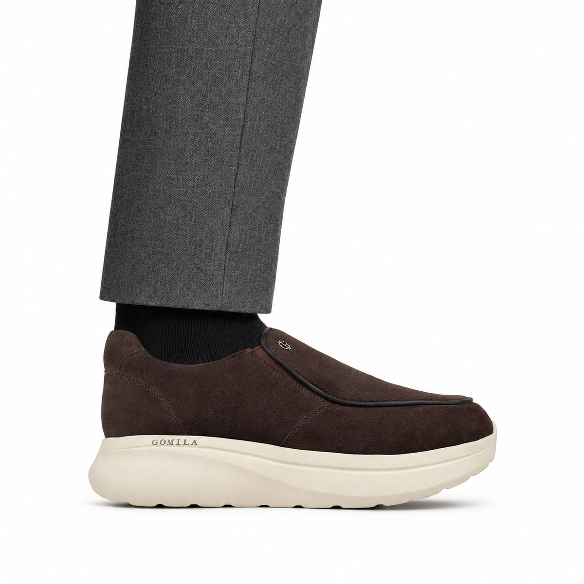 Bonucci - Men's Chocolate Brown Suede Leather Sneaker
