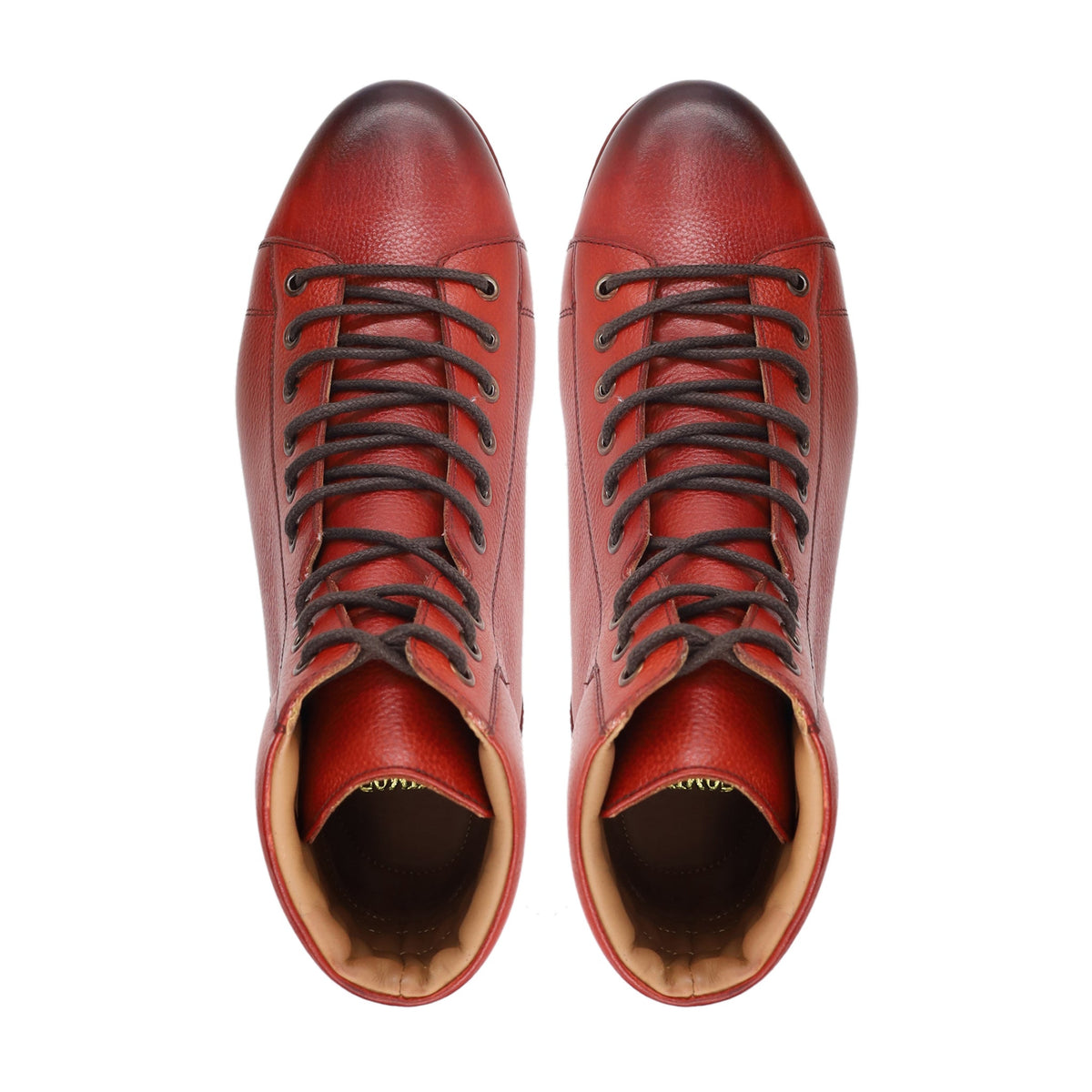 Tambo - Men's Orange Tan Pebble Grain Leather Boot