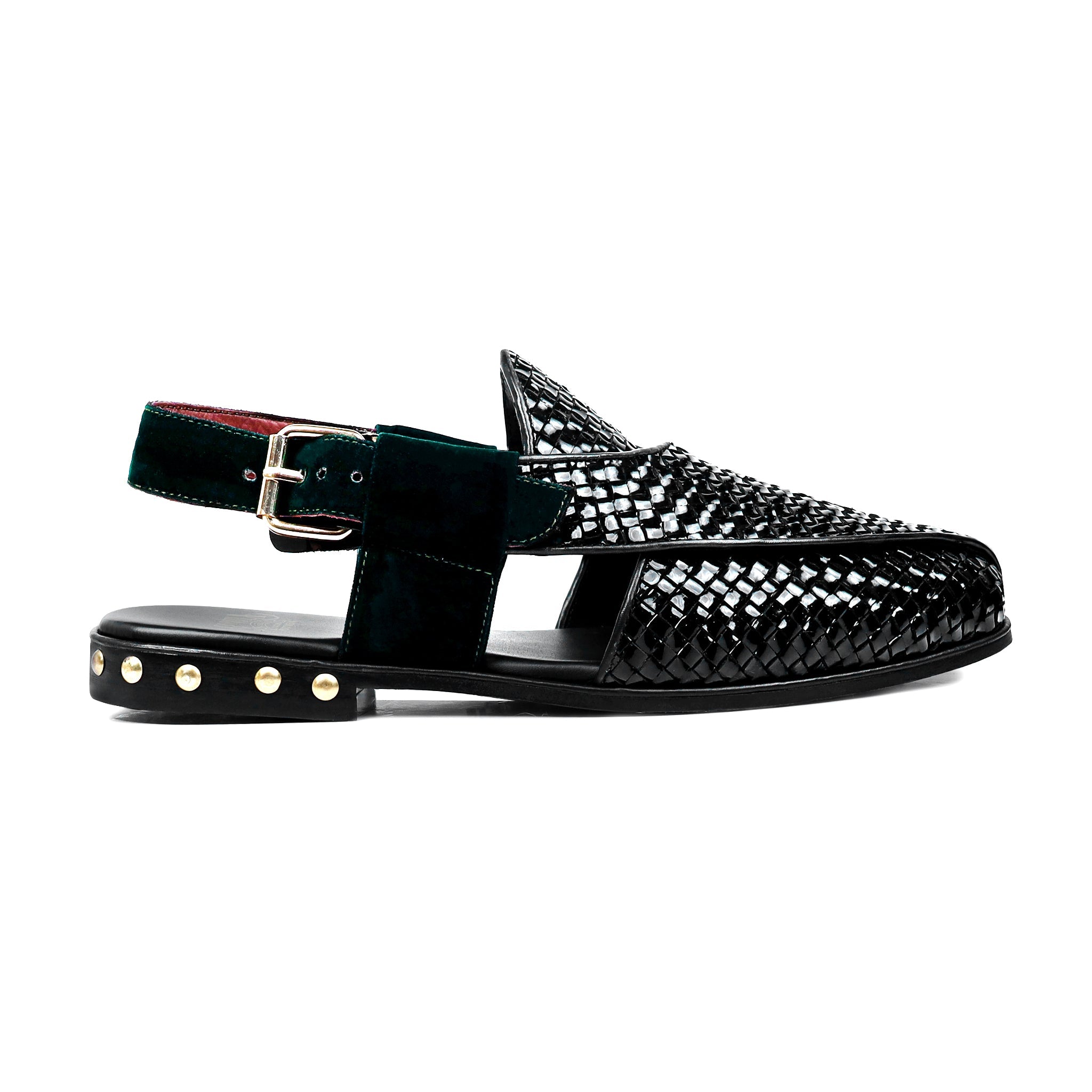 Alder - Men's Black Patent Leather Sandal