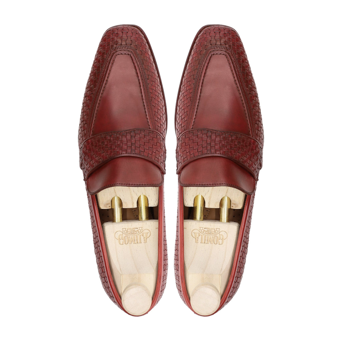 Alessandro - Men's Oxblood Calf Hand Woven Leather Loafer
