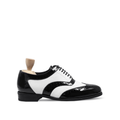 Arley - Men's Black Patent and White Box Leather High Shine Oxford Shoe