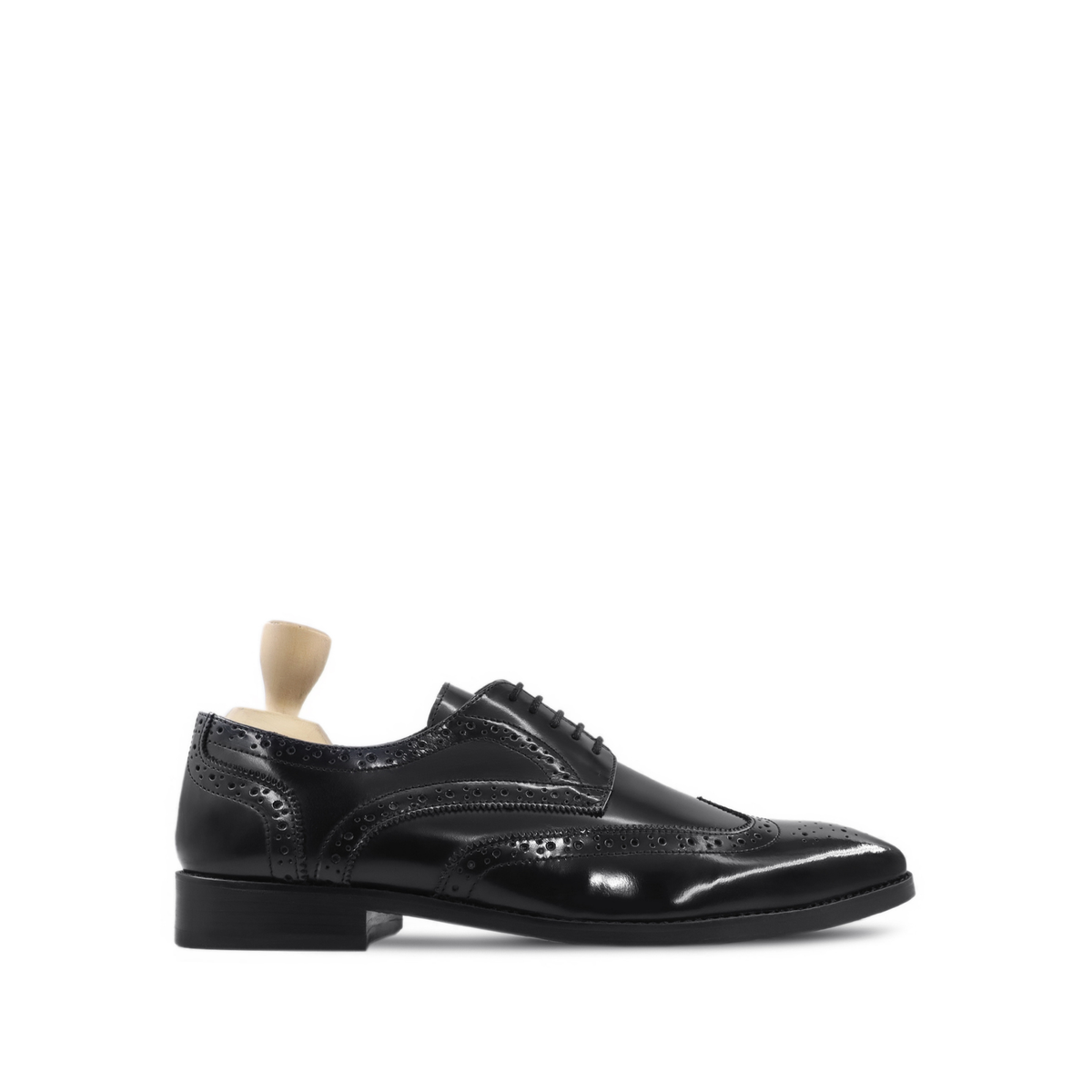 Athel - Men's Black Box Leather High Shine Derby Shoe
