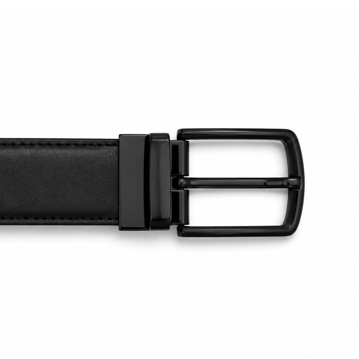 Avex - Men's Black and Dark Brown two Side Calf Leather Belt