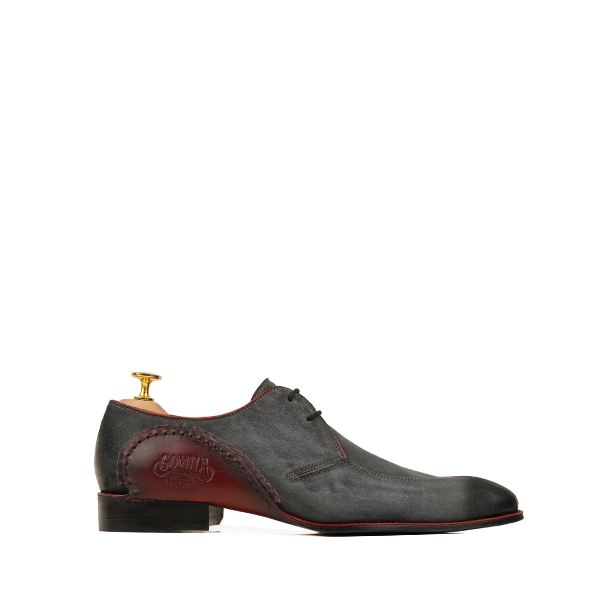 Awan - Men's Burnished Charcoal Grey Black Kid Suede Derby Shoe