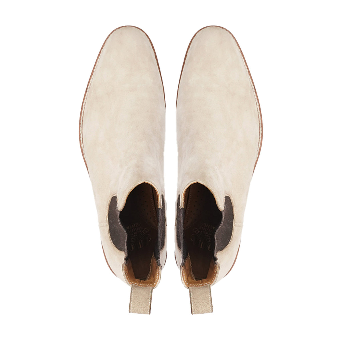 Ayami - Men's White Kid Suede Chelsea Boot