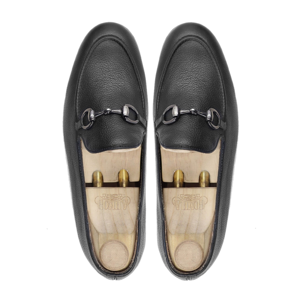 Akihiko - Men's Black Pebble Grain Leather Loafer