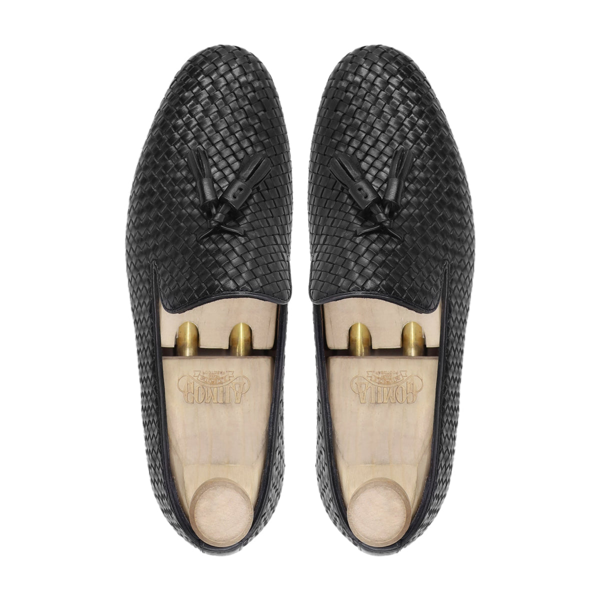 Borlange - Men's Black Hand Woven Calf Leather Loafer