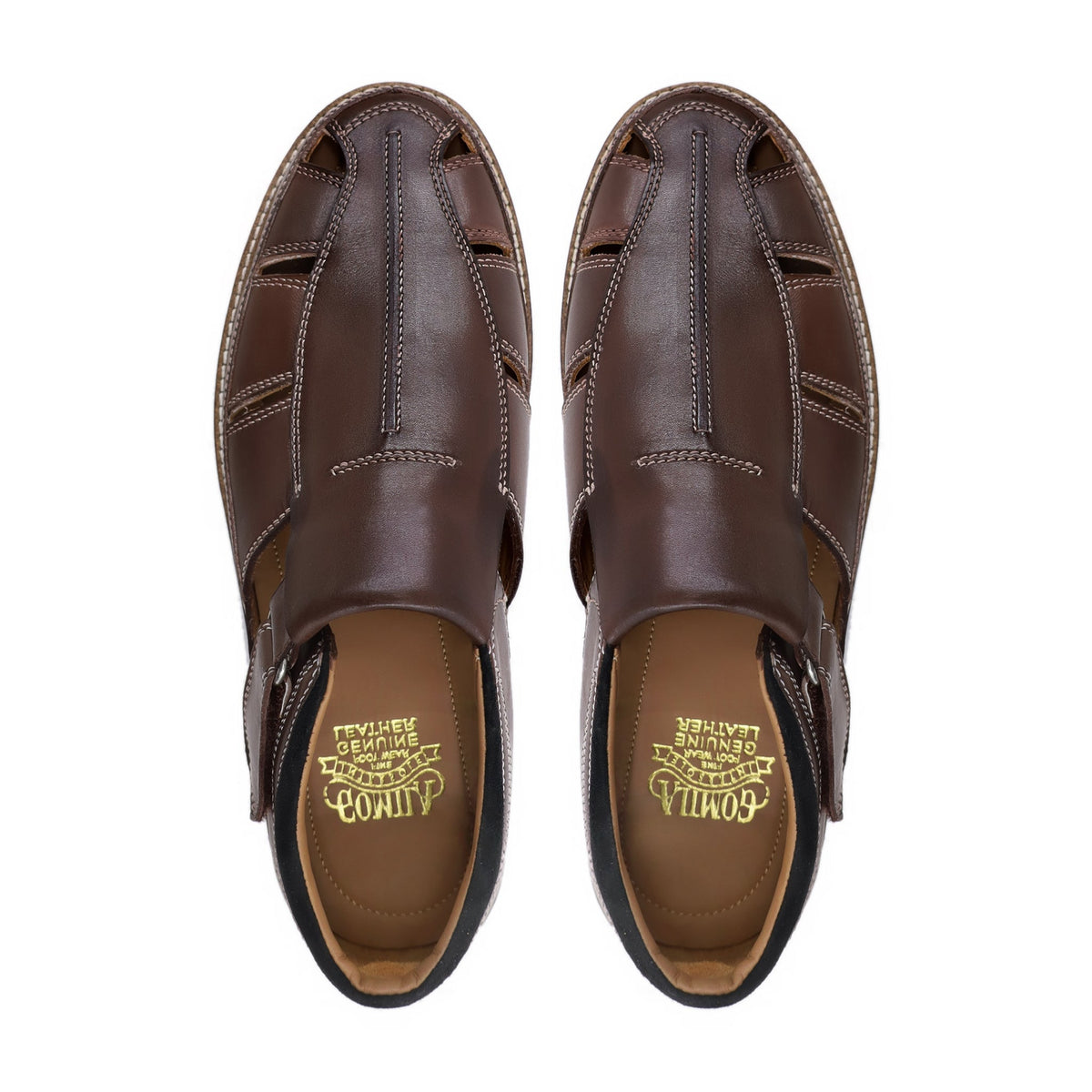 Etsuko - Men's Dark Brown Calf Leather Sandal
