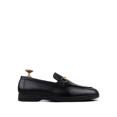 Bennett - Men's Black Pebble Grain Leather Loafer