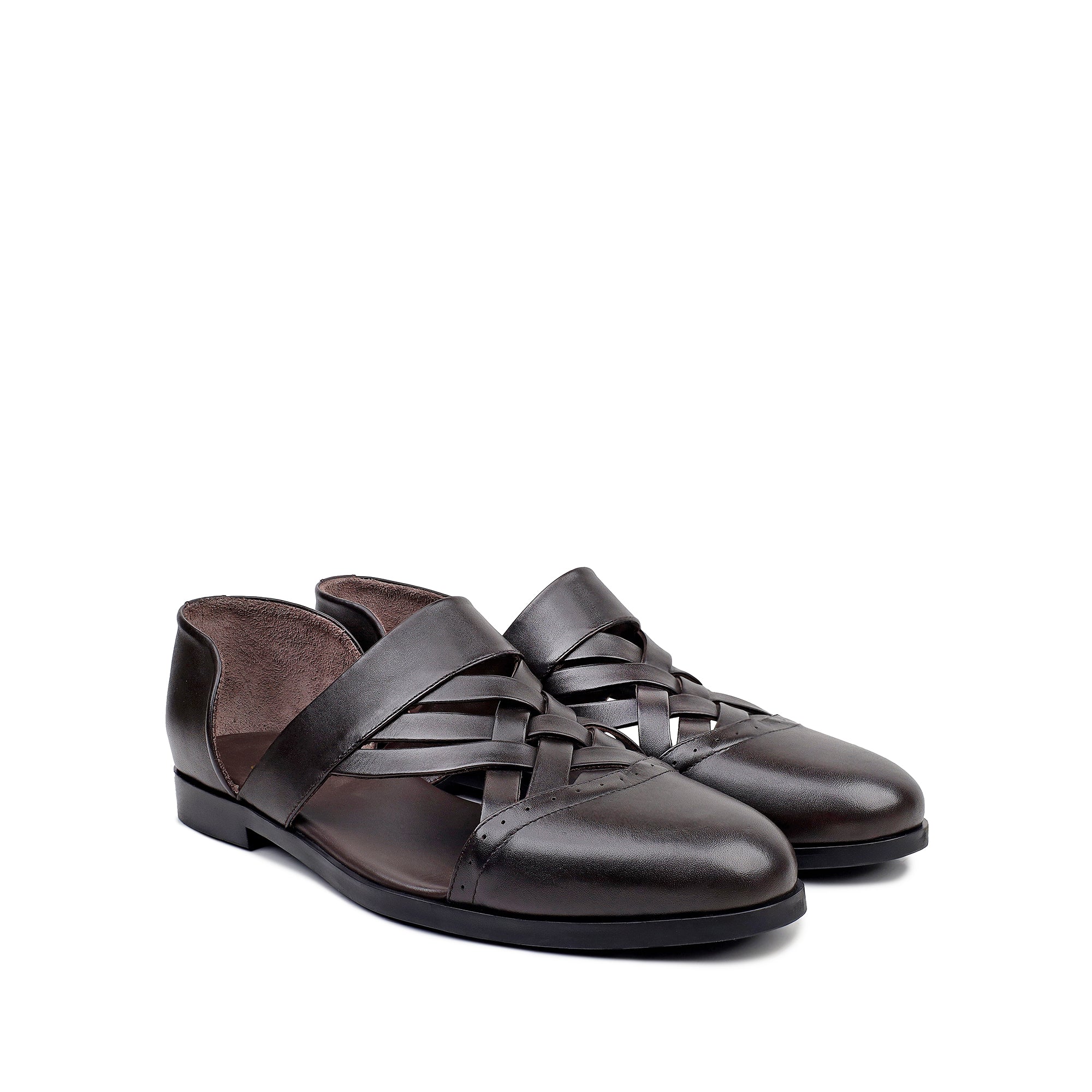 Beom - Men's Dark Brown Calf Leather Sandal