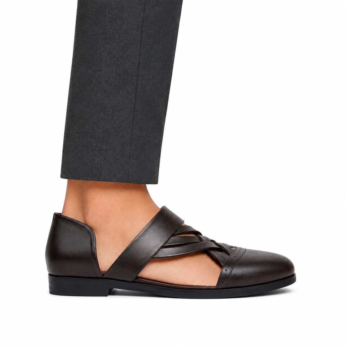 Beom - Men's Dark Brown Calf Leather Sandal