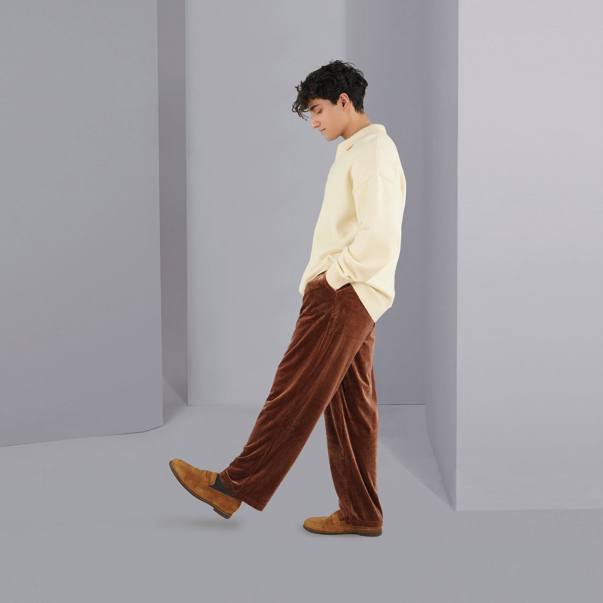 Lodzy - Men's Camel Kid Suede Loafer