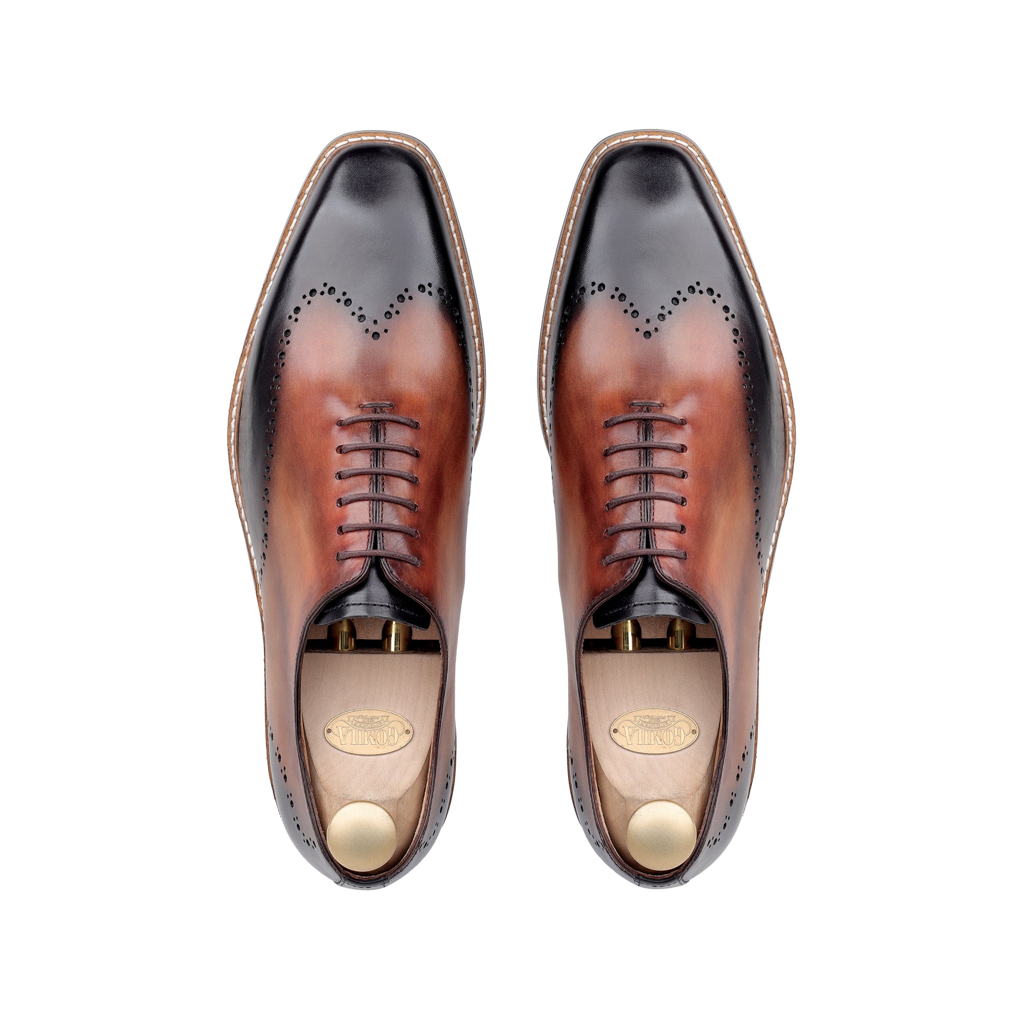 Carlo - Men's Tan Patina Calf Leather Goodyear Welted Bespoke Oxford