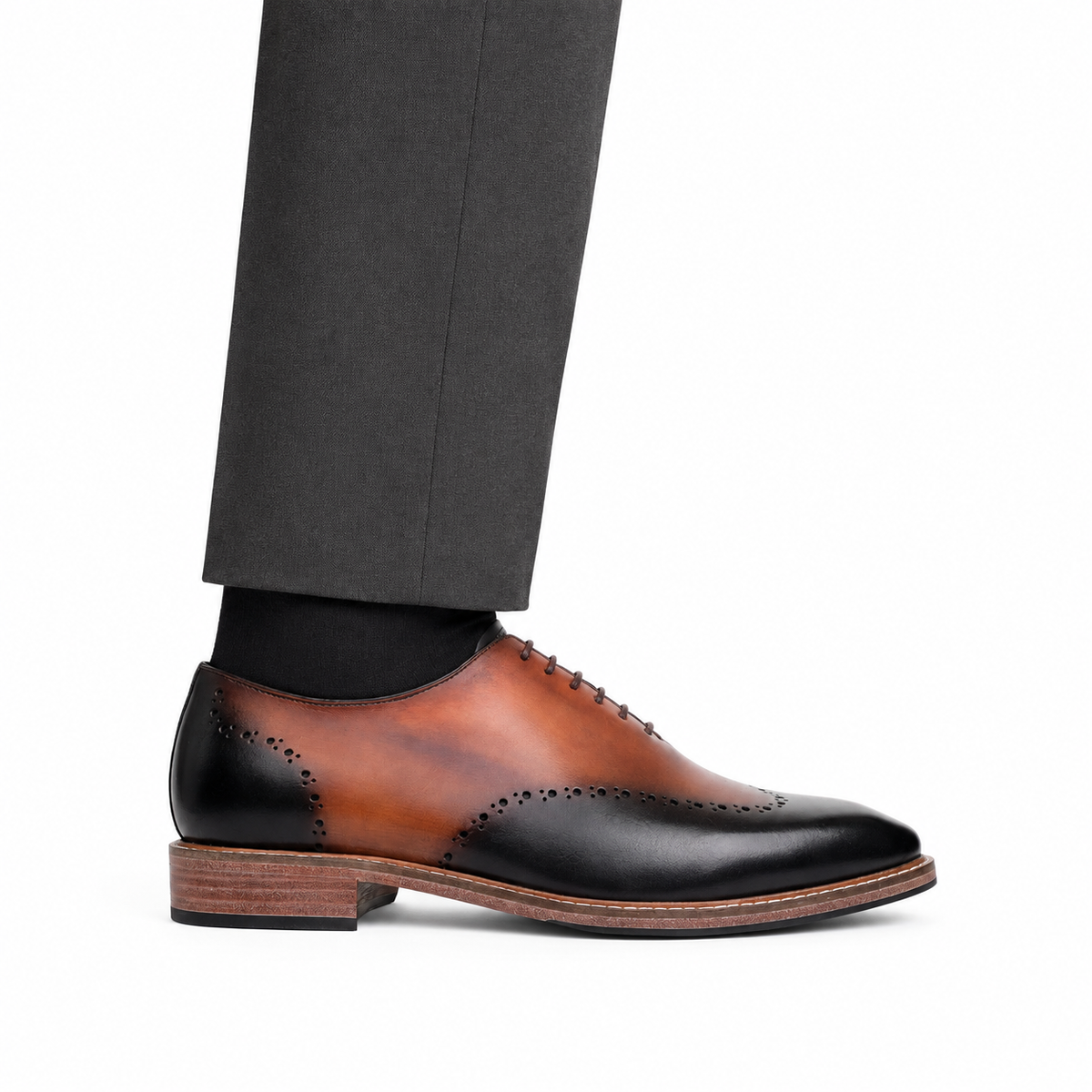 Carlo - Men's Tan Patina Calf Leather Goodyear Welted Bespoke Oxford