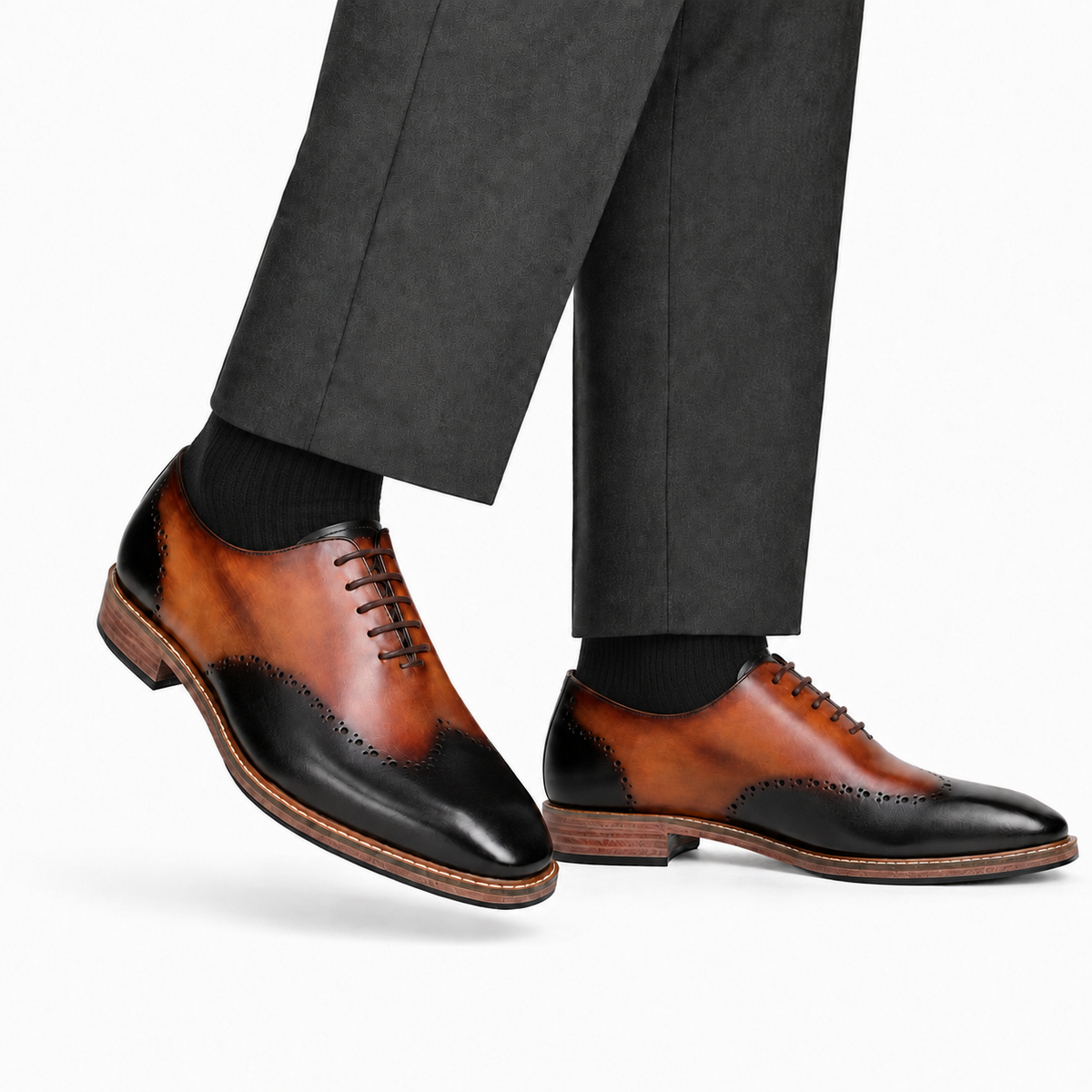 Carlo - Men's Tan Patina Calf Leather Goodyear Welted Bespoke Oxford