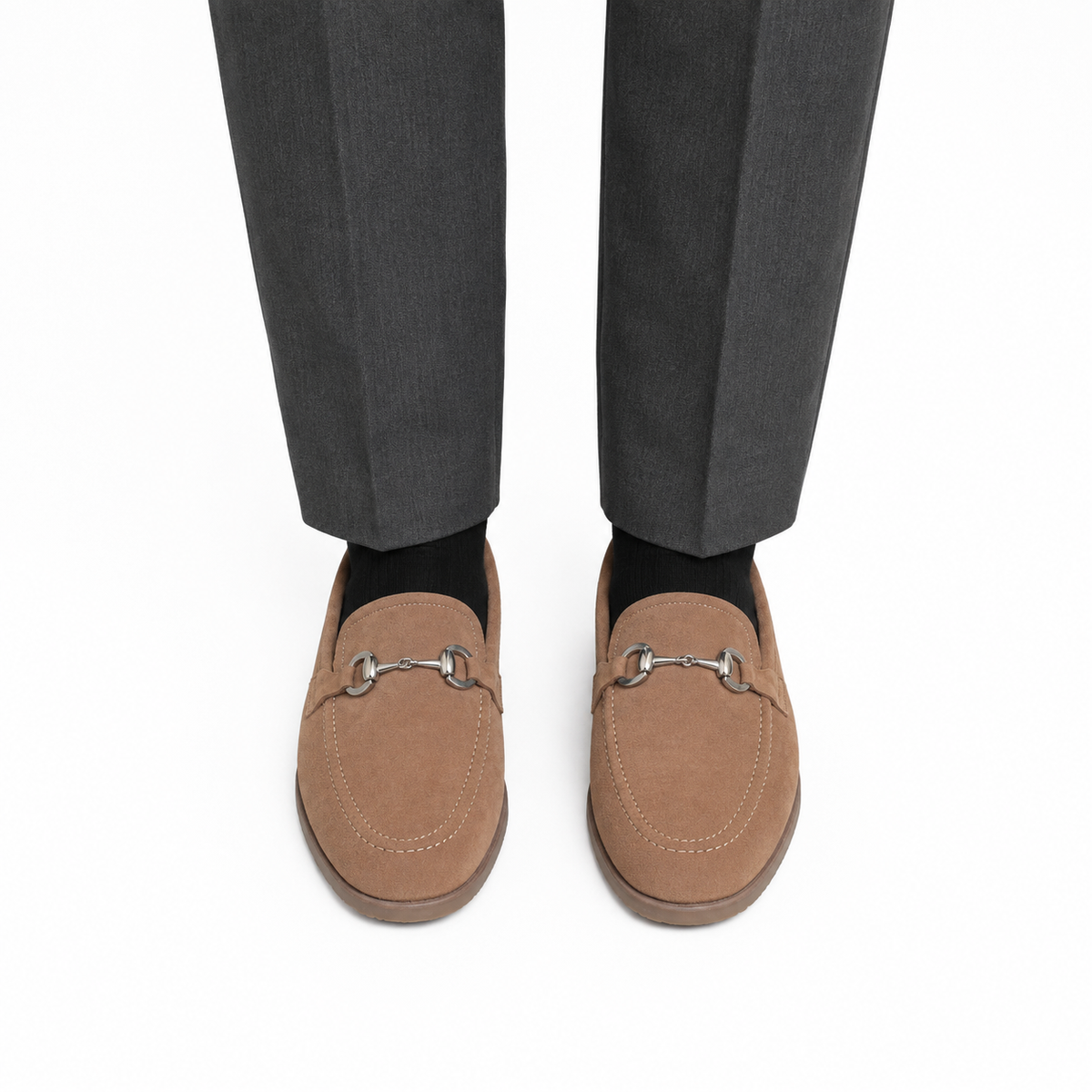 Flexo - Men's Camel Brown Split Suede Loafer