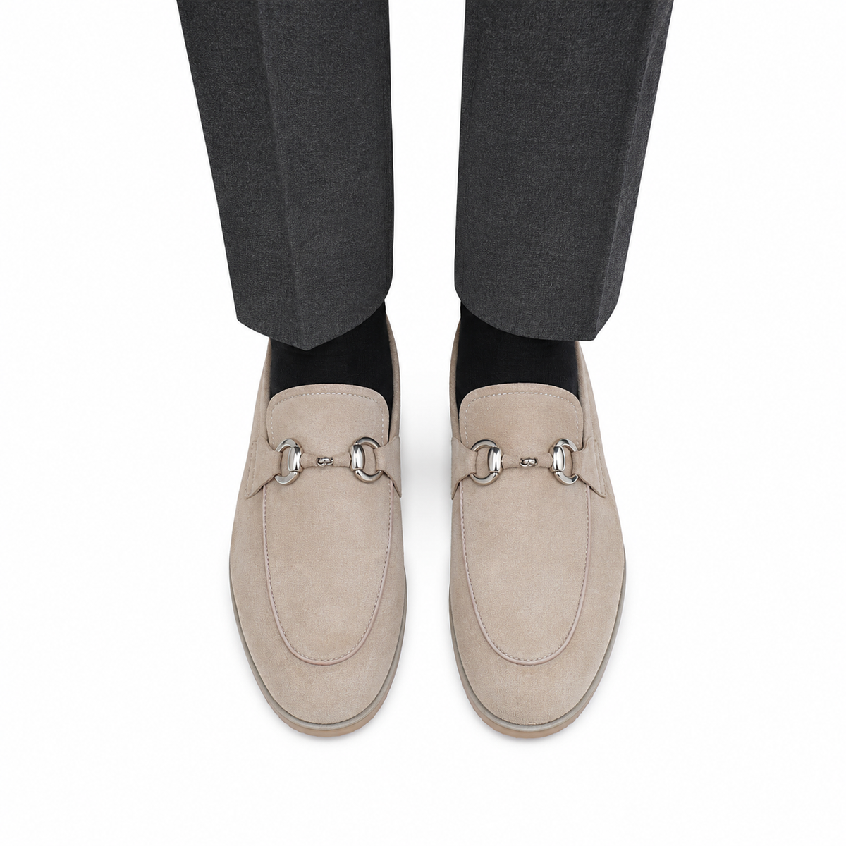 Albert - Men's Biege Suede Loafer