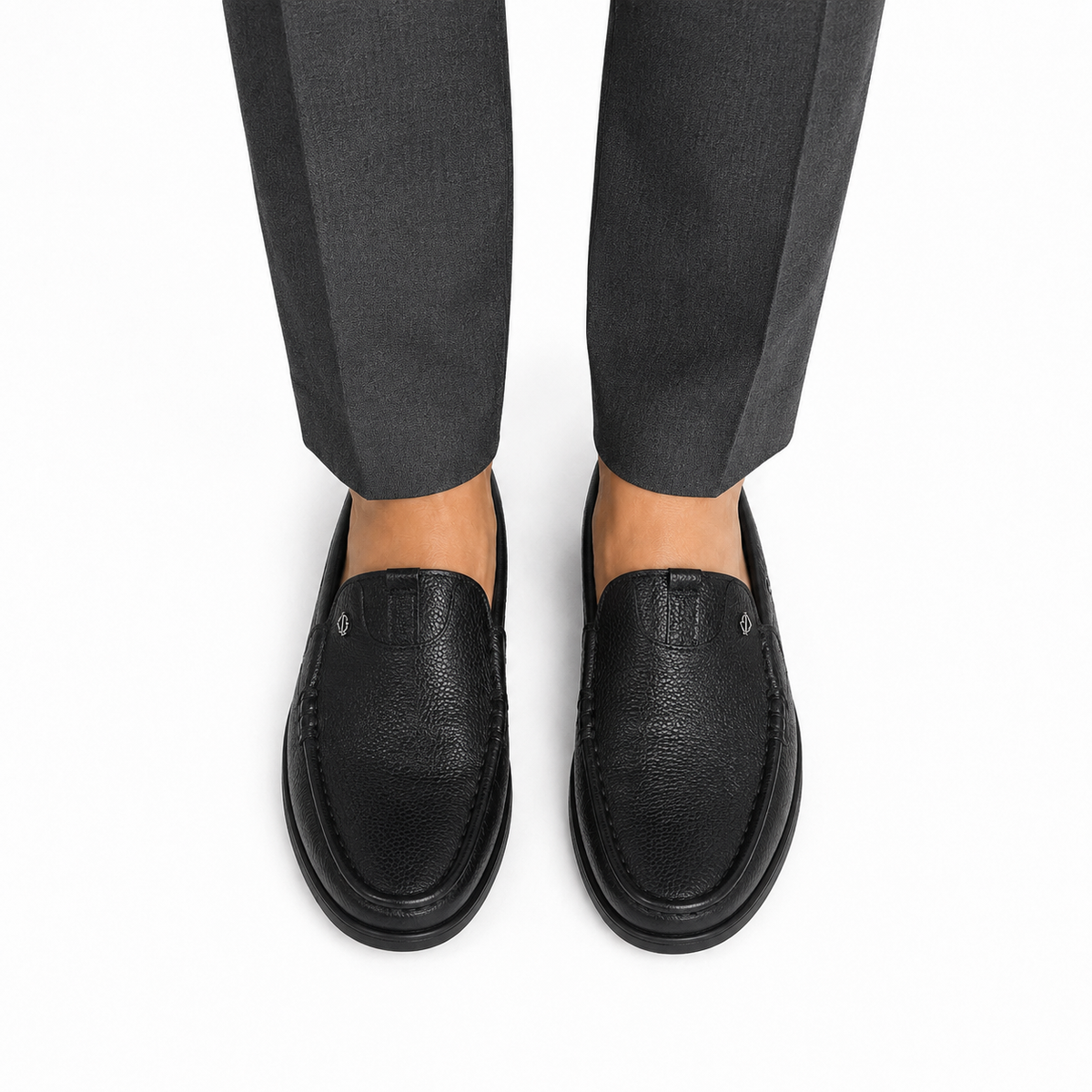 Jude - Men's Black Pebble Leather Sneaker