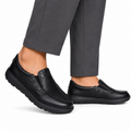 Jude - Men's Black Pebble Leather Sneaker
