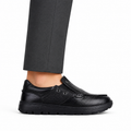 Jude - Men's Black Pebble Leather Sneaker