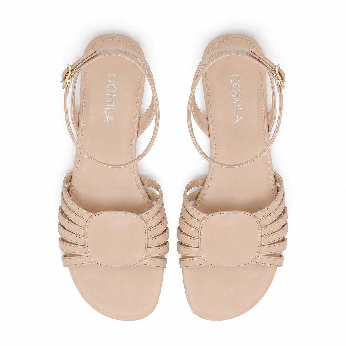 Bella - Women's Beige Strapped Sandal