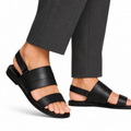 Fidel  - Men's Black Calf Leather Sandal