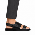 Fidel  - Men's Black Calf Leather Sandal