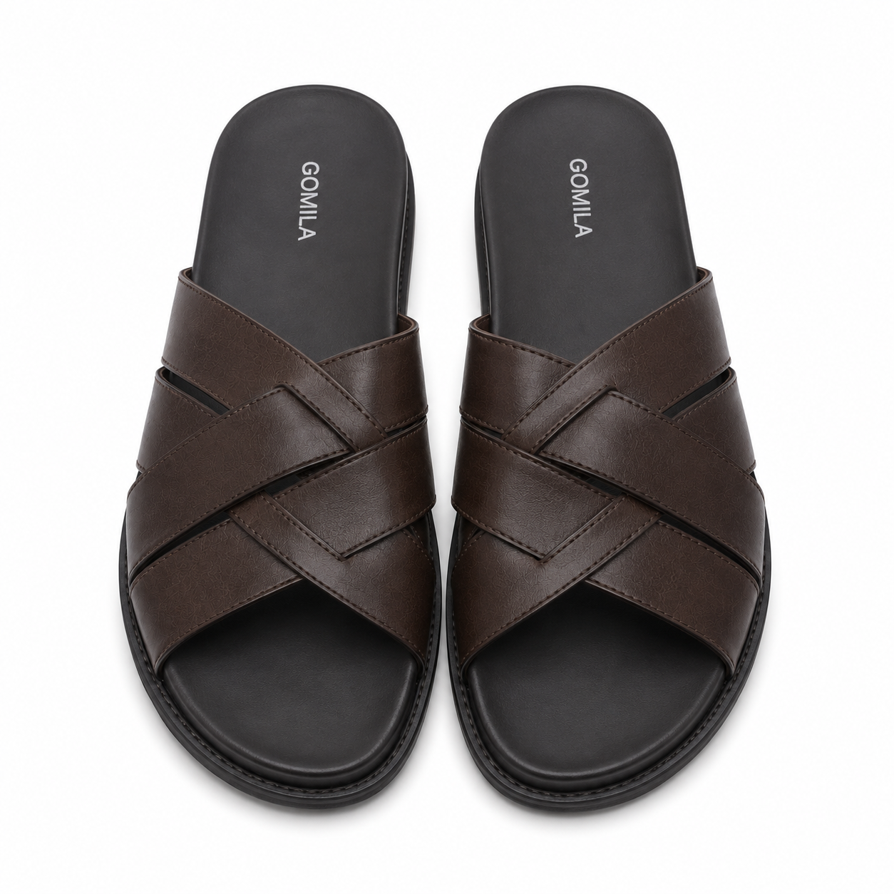 Leeroy - Men's Dark Brown Calf Leather Slipper